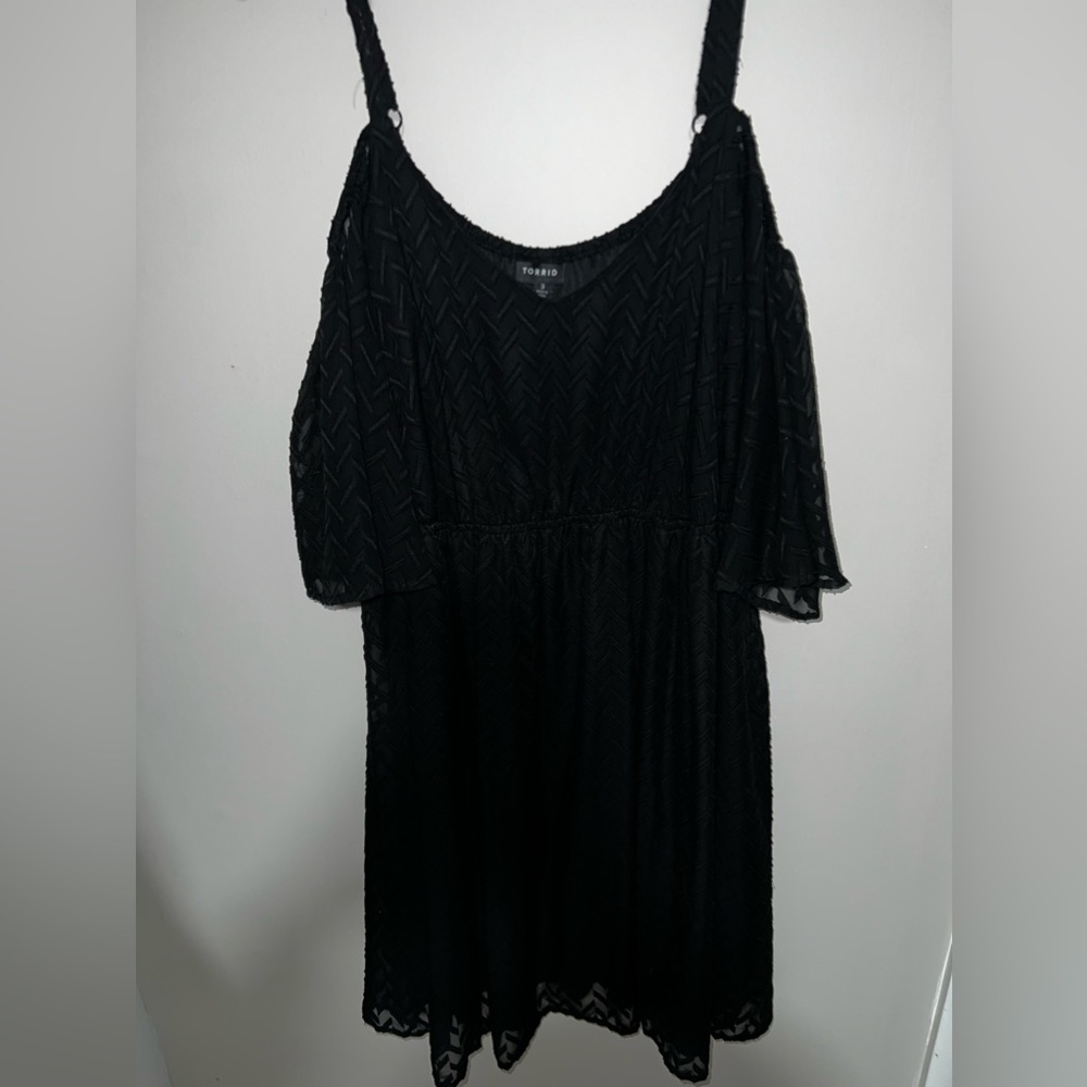 Torrid size 3 black off-shoulder dress